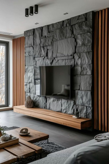 Stone & Timber Harmony Wall